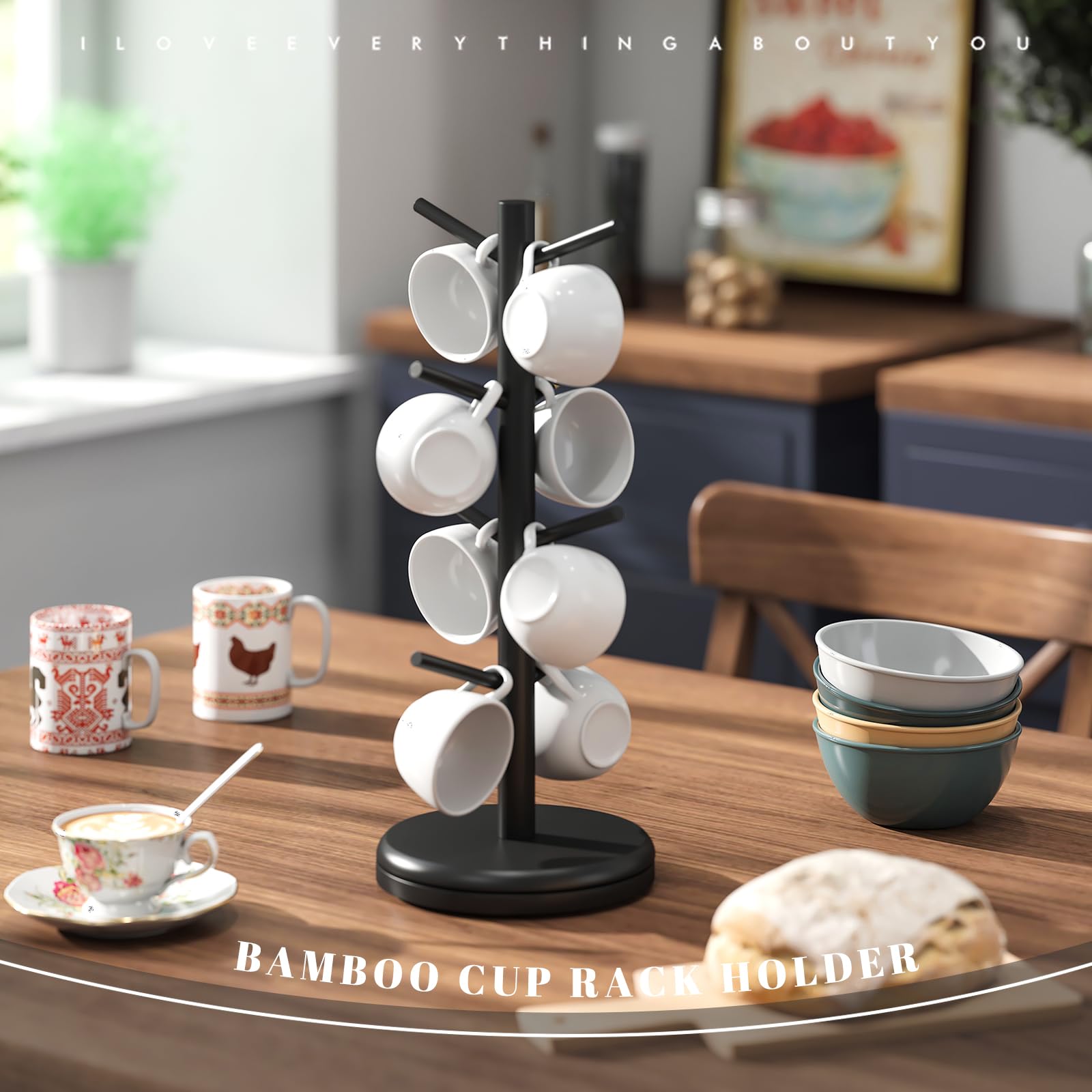 STDDRE mug-tree-8-hooks storage for neatly organized mugs