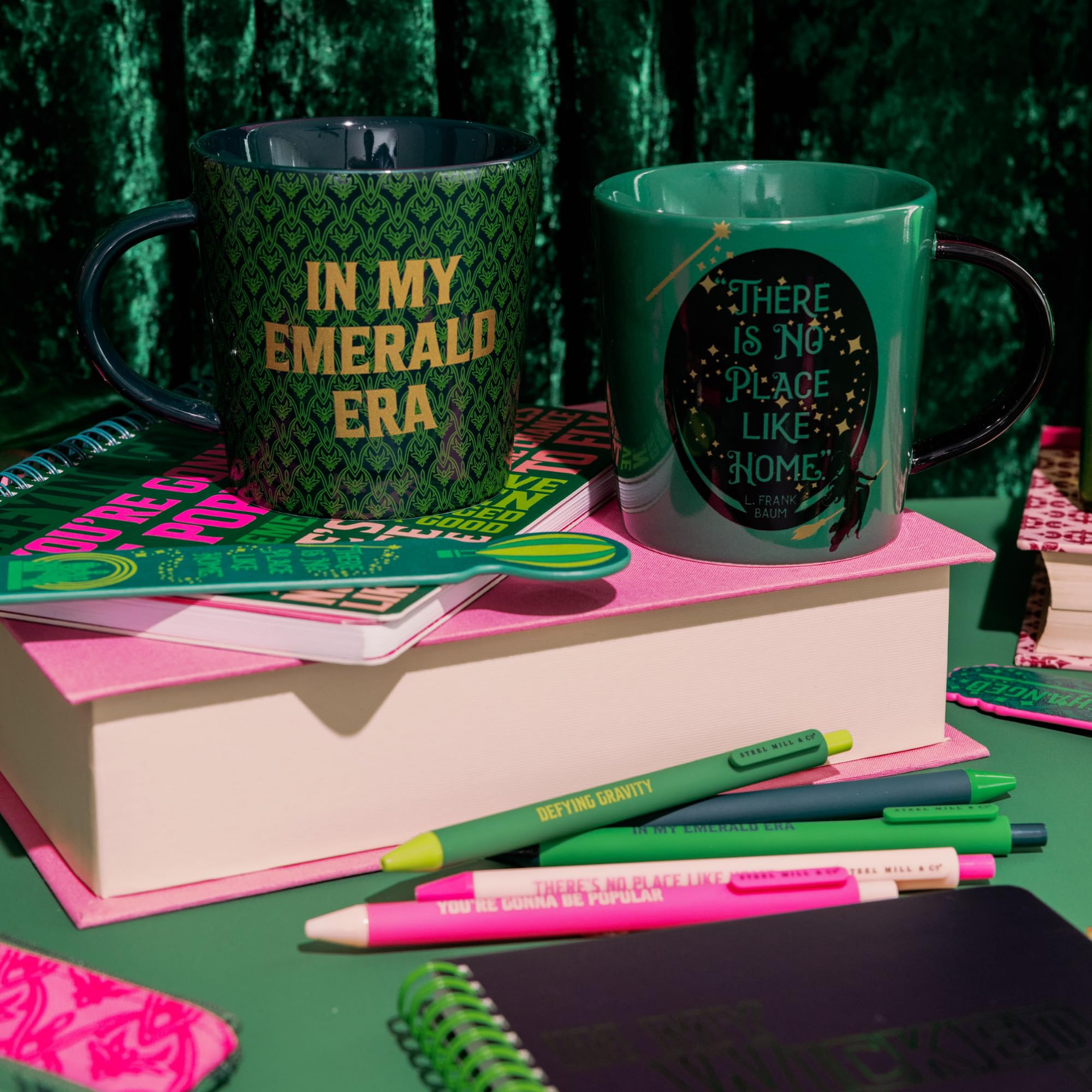 Steel Mill & Co Wicked Mug for Wicked fandom display on shelf.