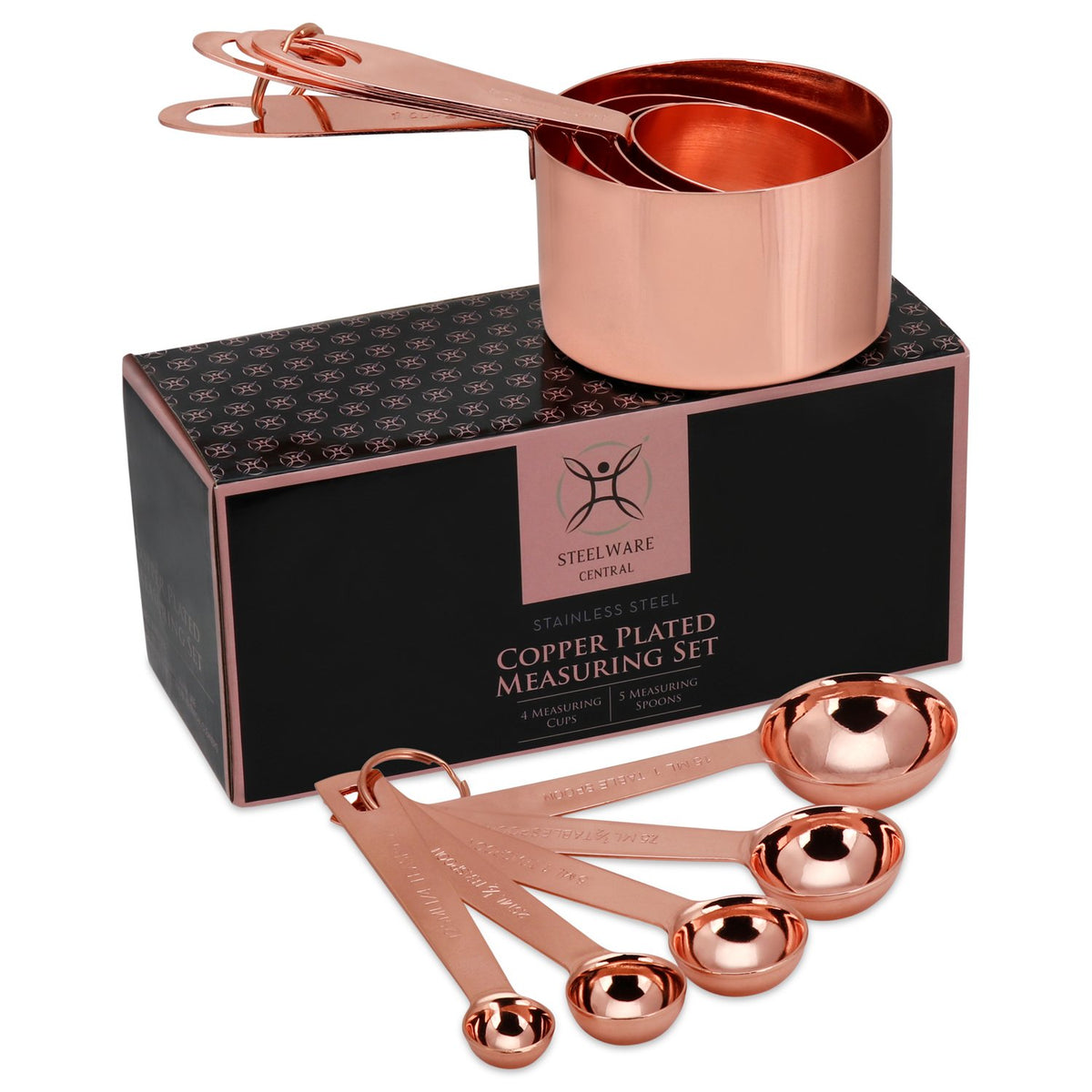 Steelware Central copper measuring cups with durable copper finish for long-lasting use