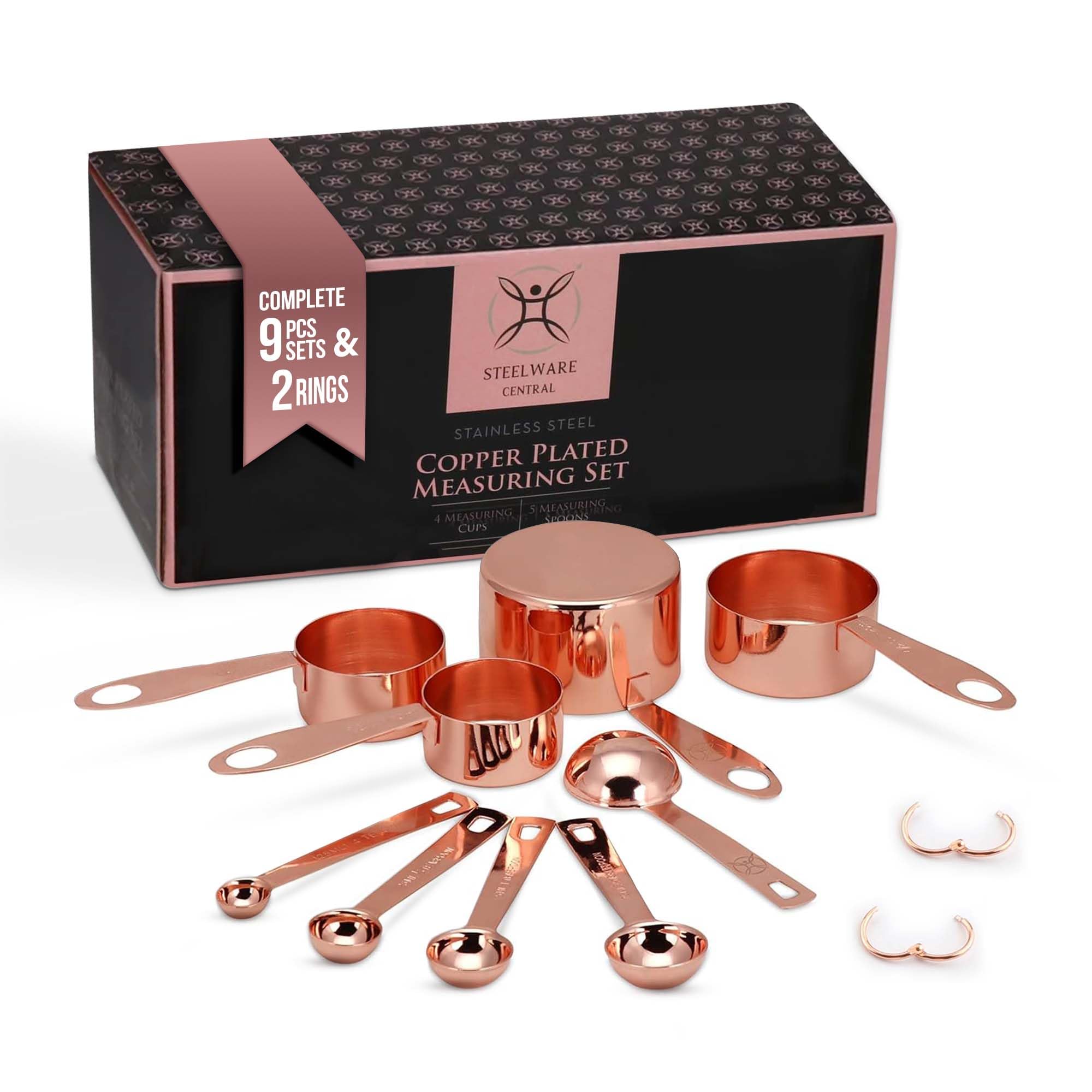 Steelware Central copper measuring spoons—precise portions in a stylish finish