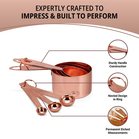 Steelware Central copper set with detachable rings keeps cups and spoons organized
