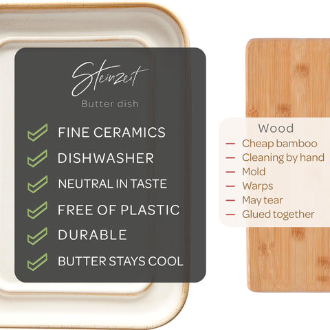 Steinzeit ceramic butter dish shows off a durable, stylish ceramic body