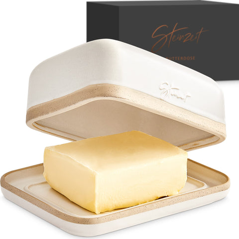Steinzeit butter dish lid protects butter and keeps it fresh on the counter