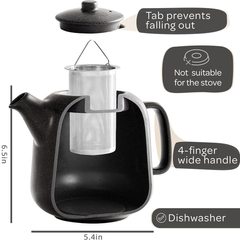 Steinzeit tea pot with easy-clean design for everyday use.