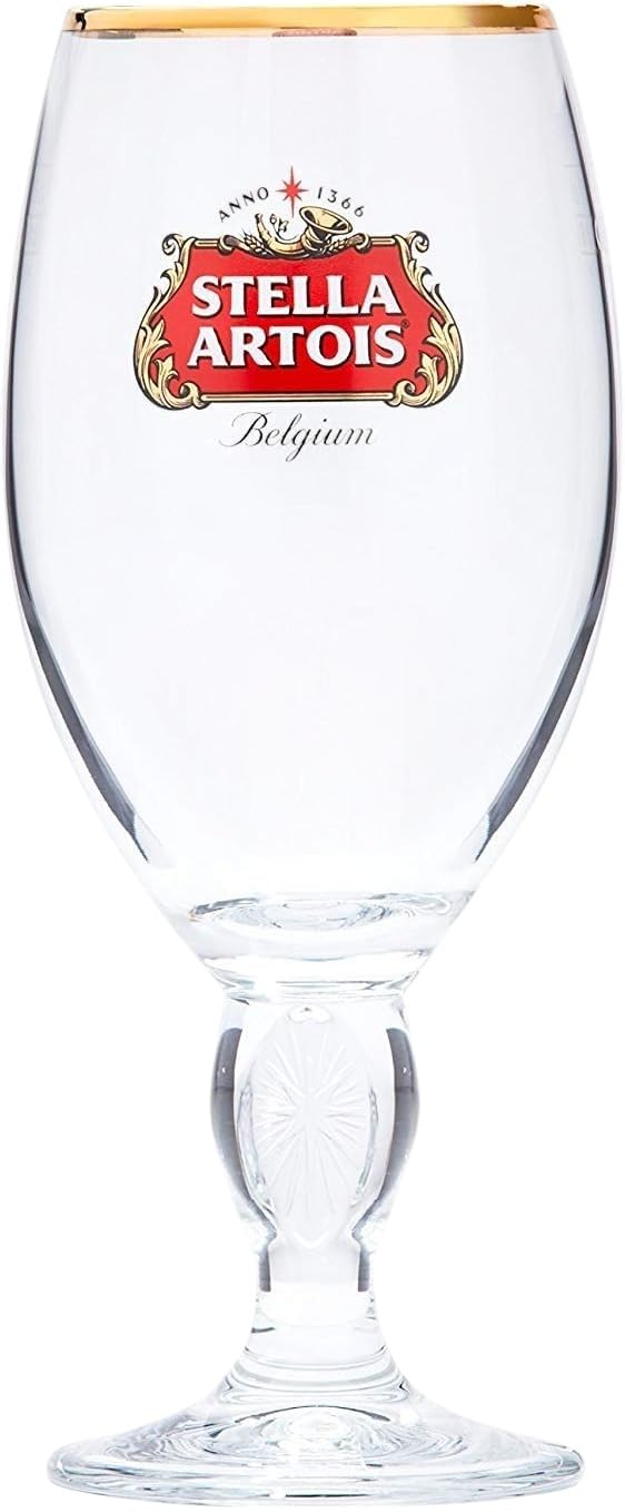 Stella Artois glass chalice front view elevates beer presentation