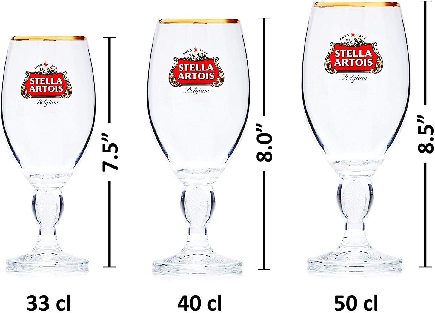 Stella Artois 2-pack chalices showcase full color logo on table
