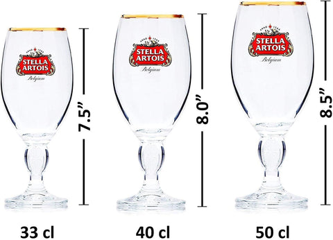 Stella Artois 2-pack chalices showcase full color logo on table