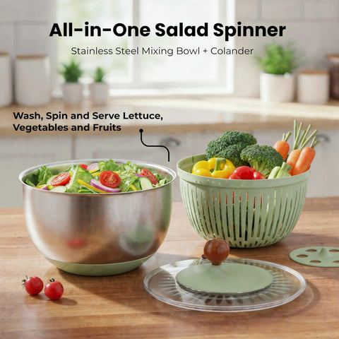 STELLAGRO 5.3-quart capacity - handles large batches of greens with confidence.