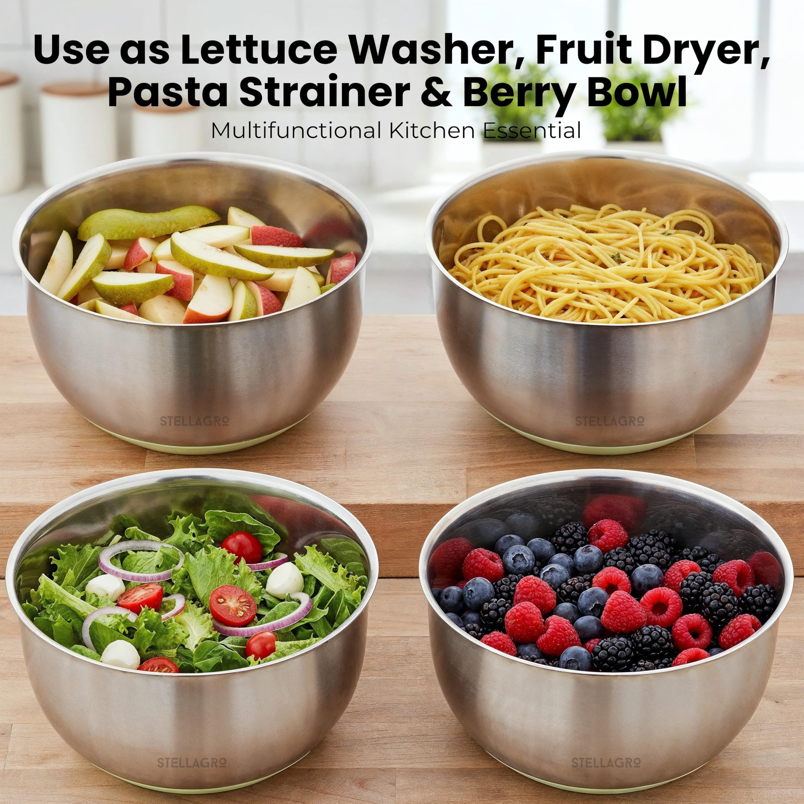 STELLAGRO wash and dry - multifunctional kitchen tool for fruits and vegetables.