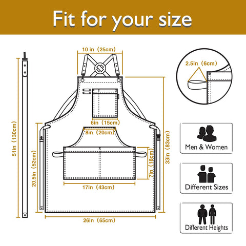 Stenffy apron chest-to-knee coverage shields clothes during heavy-duty work.