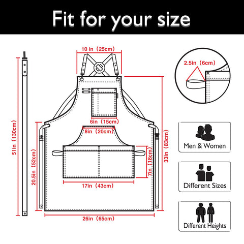 Stenffy apron full-coverage length protects clothing from chest to knee.