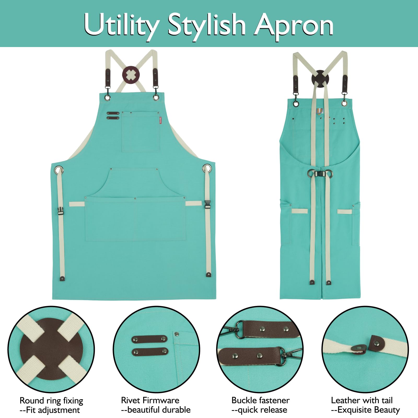 Stenffy apron provides full-coverage protection from chest to knee during messy tasks.