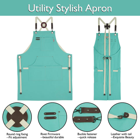 Stenffy apron provides full-coverage protection from chest to knee during messy tasks.