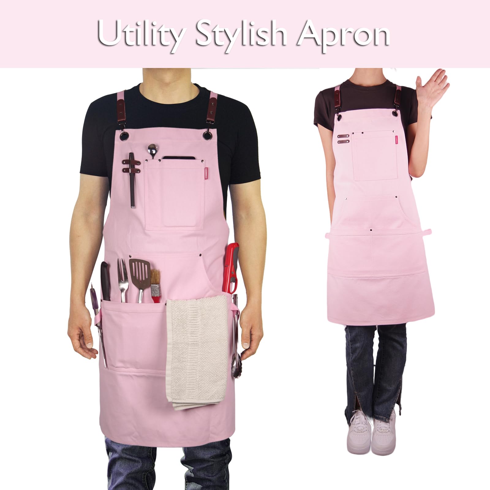 Stenffy apron pocket detail highlighting five functional pockets