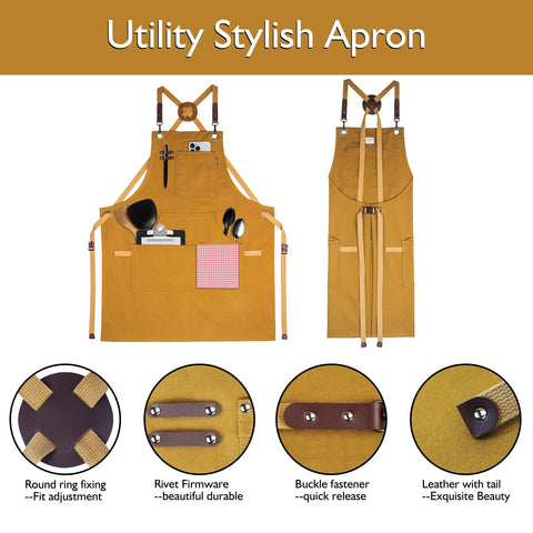 Stenffy apron quick-release strap demonstrates adjustable fit for different sizes.
