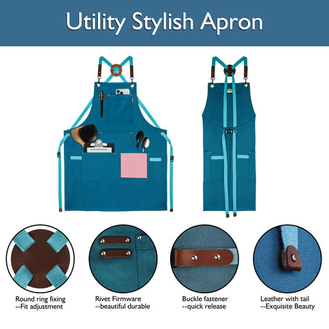 Stenffy apron adjustable quick-release strap for a comfortable, customized fit.