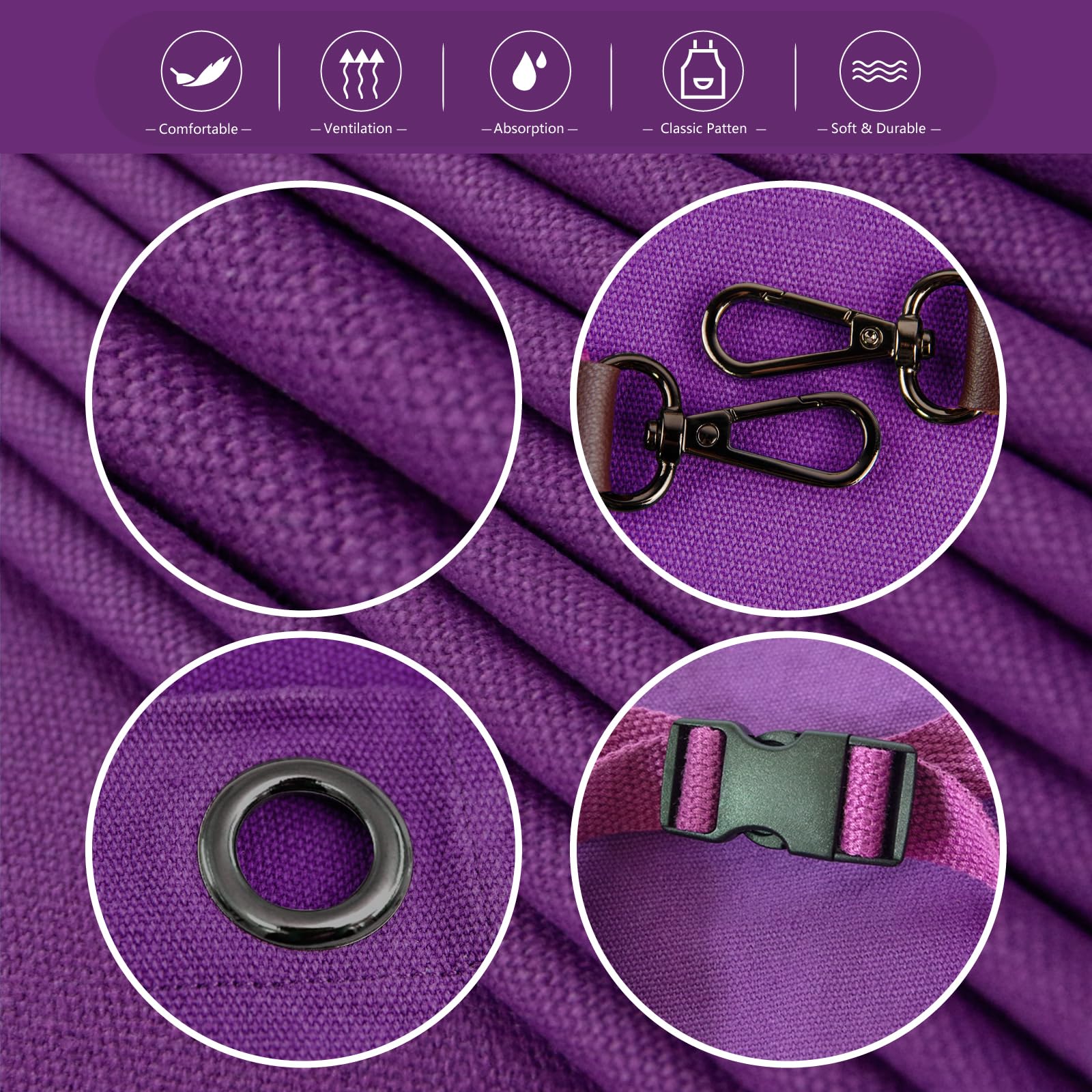 Stenffy apron strap adjustment ensures comfortable fit for multiple sizes.