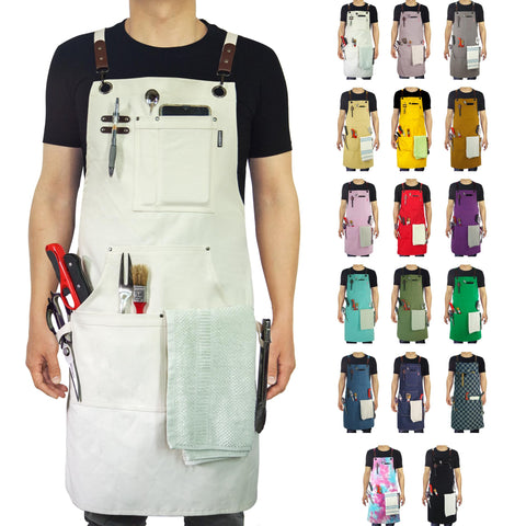 Stenffy kitchen apron with canvas 12oz and multi-pocket design keeps tools organized while cooking.