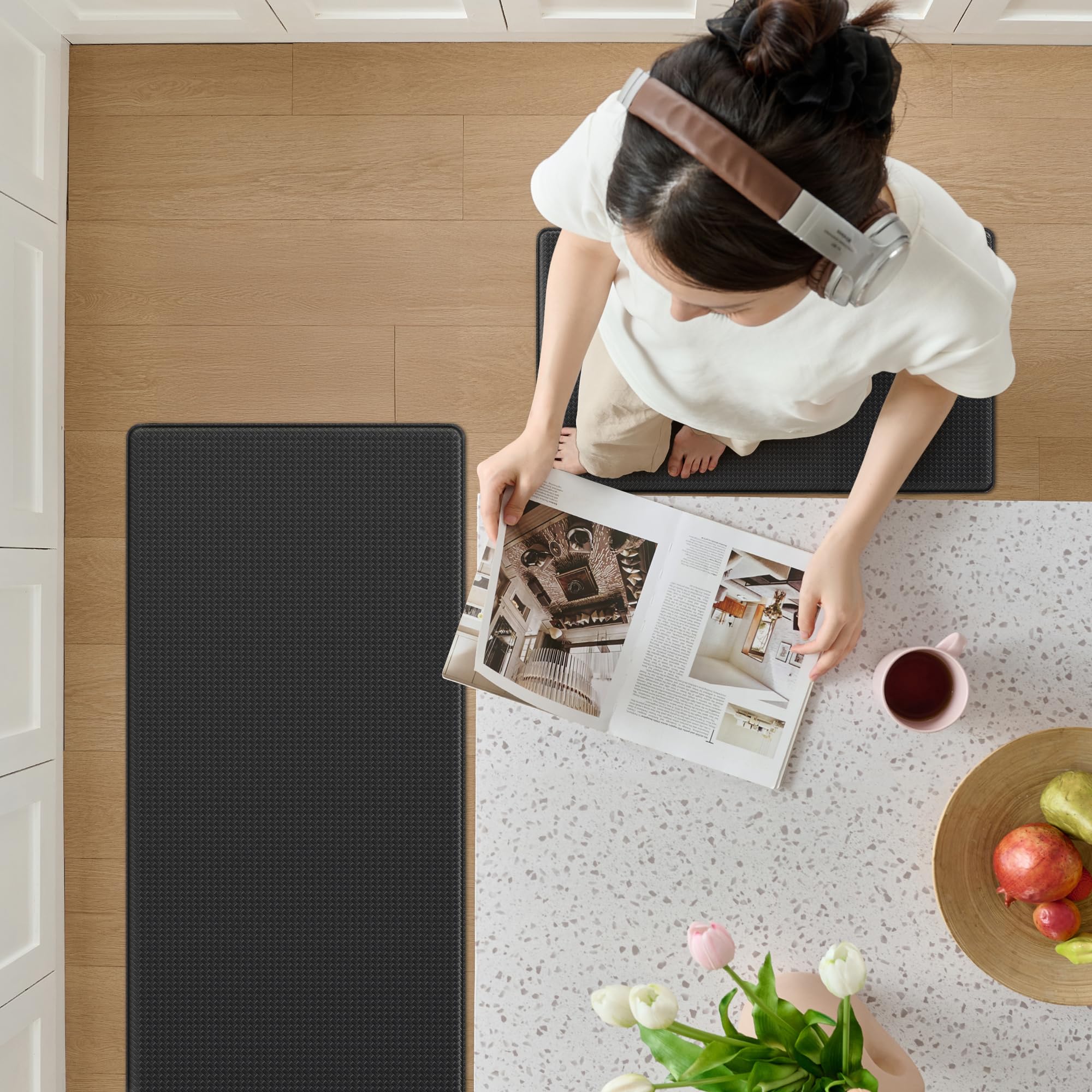 StepAura kitchen mat surface resists stains for quick spot cleaning