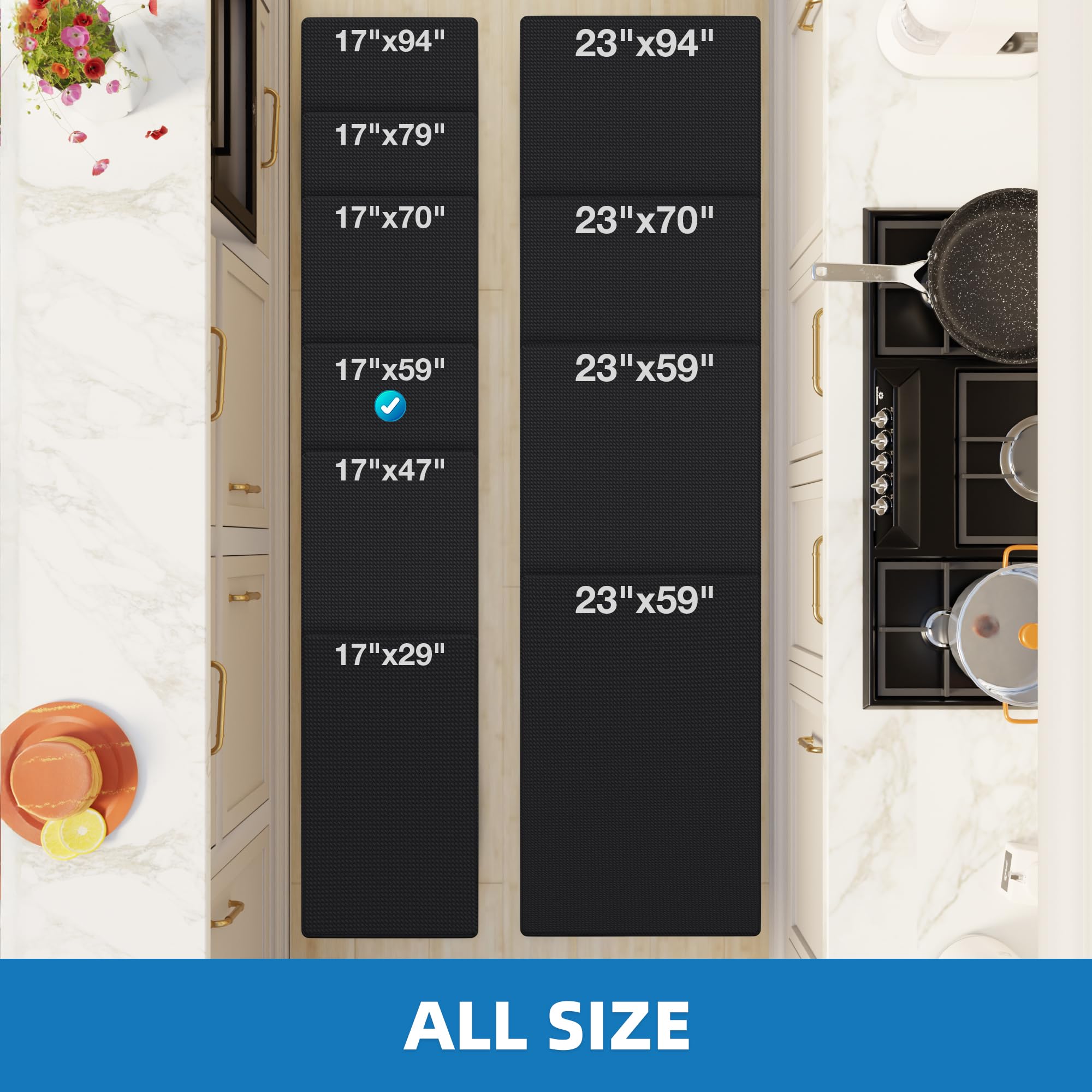 StepAura kitchen mat supports standing desk tasks with cushioned comfort