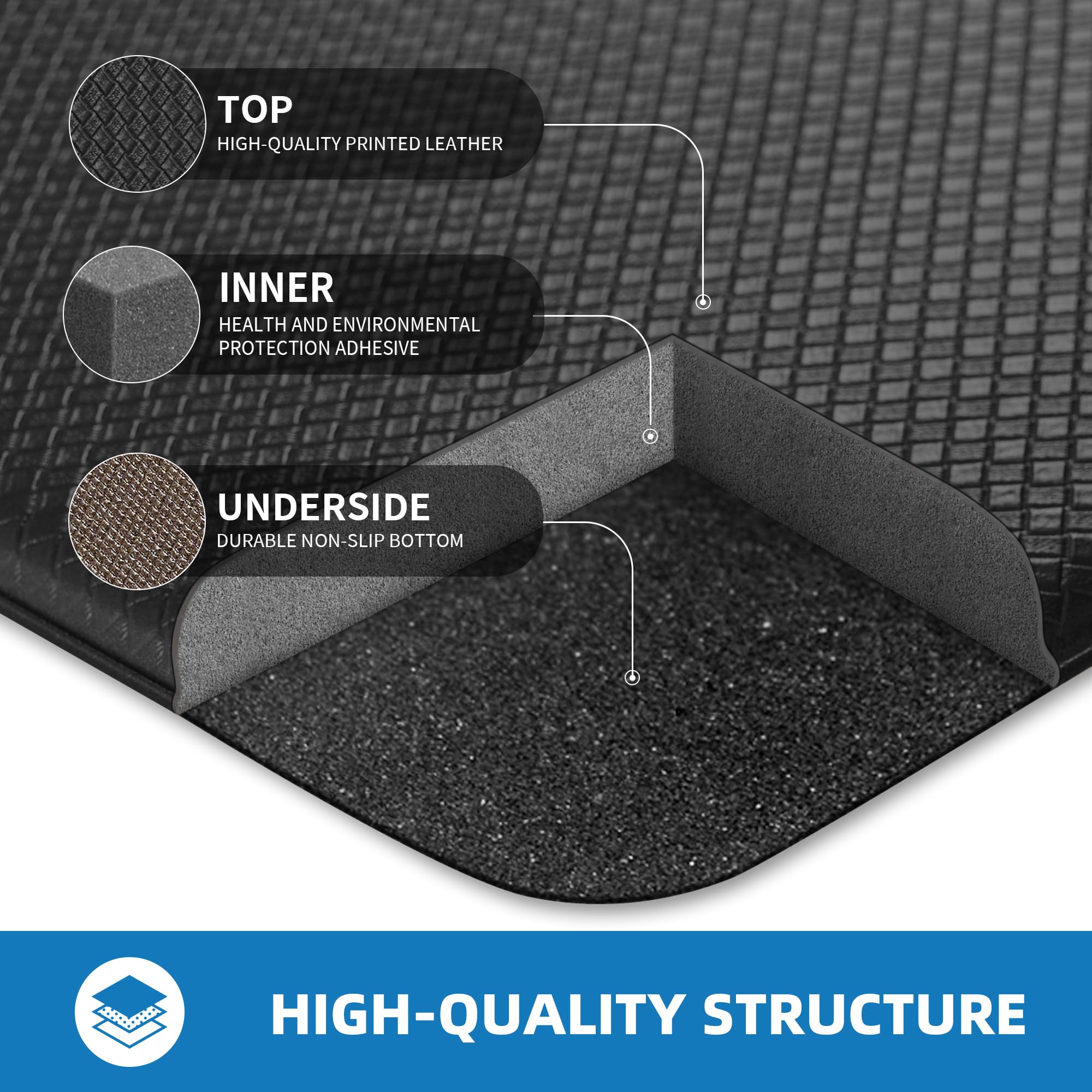 StepAura kitchen mat wipe clean surface resists spills for easy hygiene