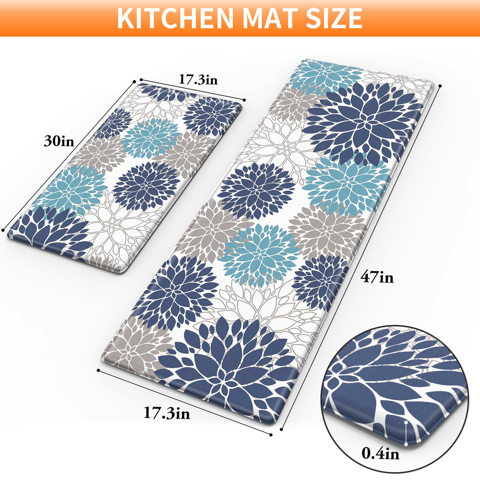 StepLively anti-fatigue mats two-piece setup ideal for sink area and prep counters