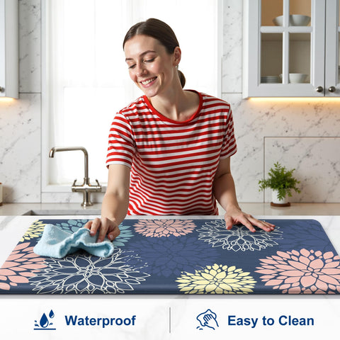 StepLively waterproof surface resists spills and stains for easy cleanup.