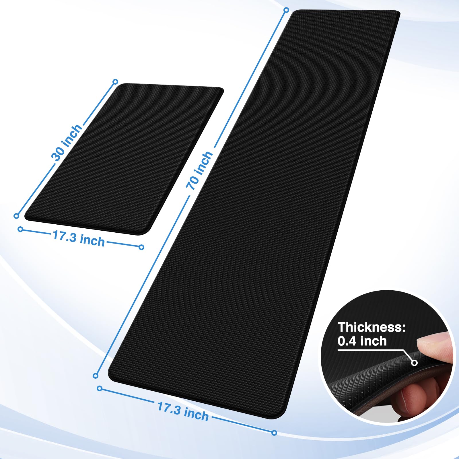 StepRite 04-inch thickness demonstrates supportive padding for fatigue reduction