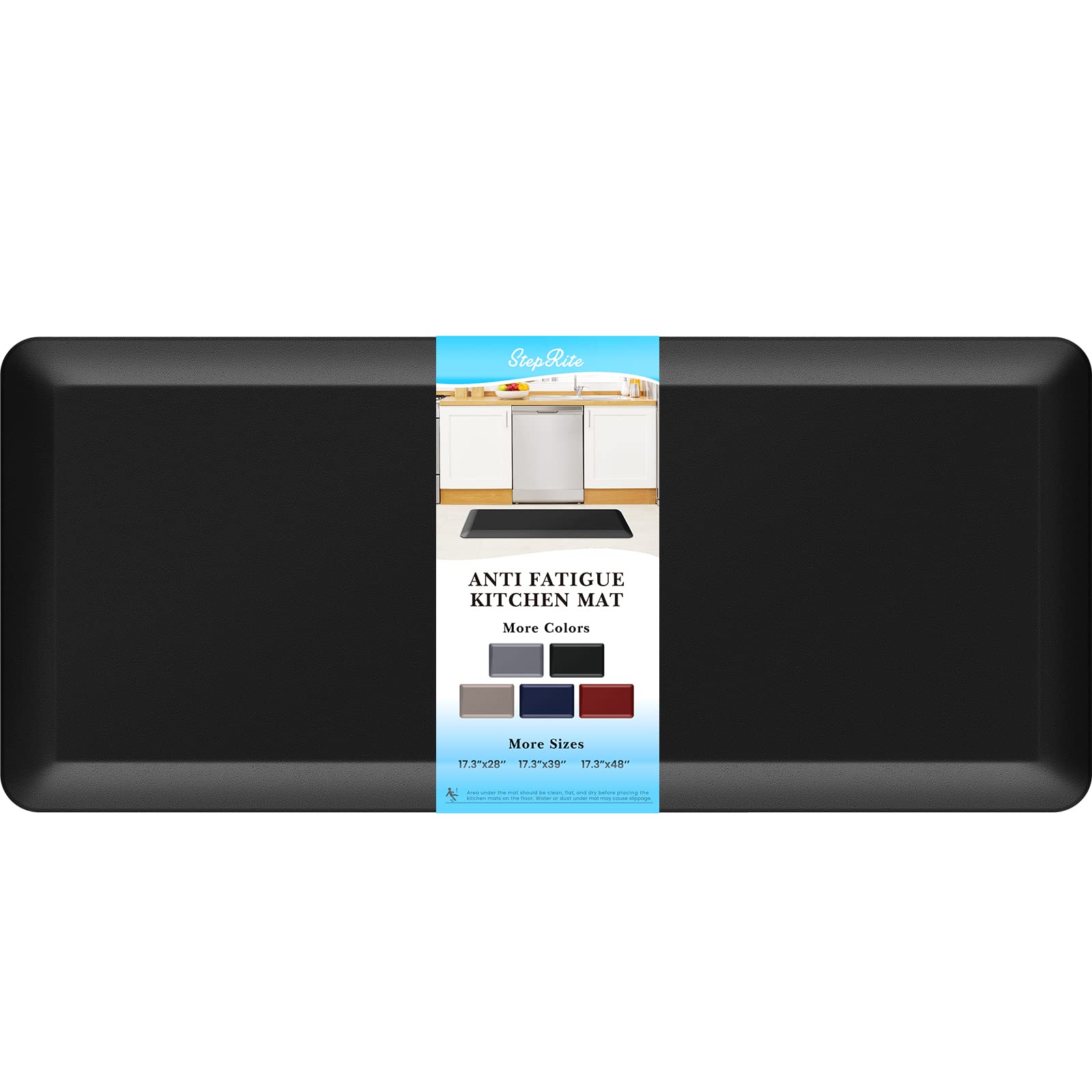 StepRite kitchen mat front view offers supportive standing for long cooking tasks.