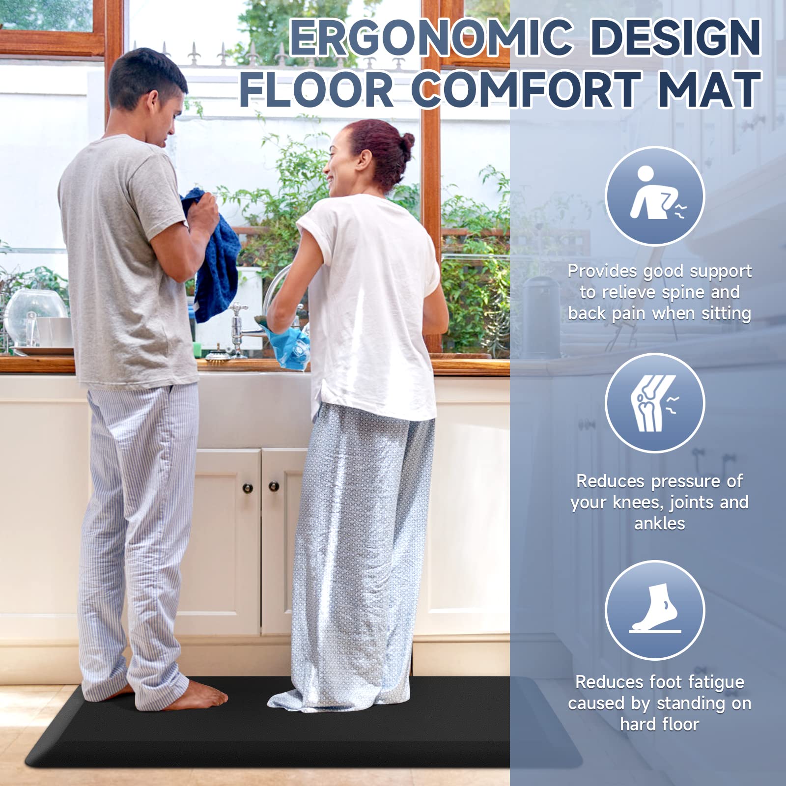 StepRite mat at a desk supports comfortable standing.