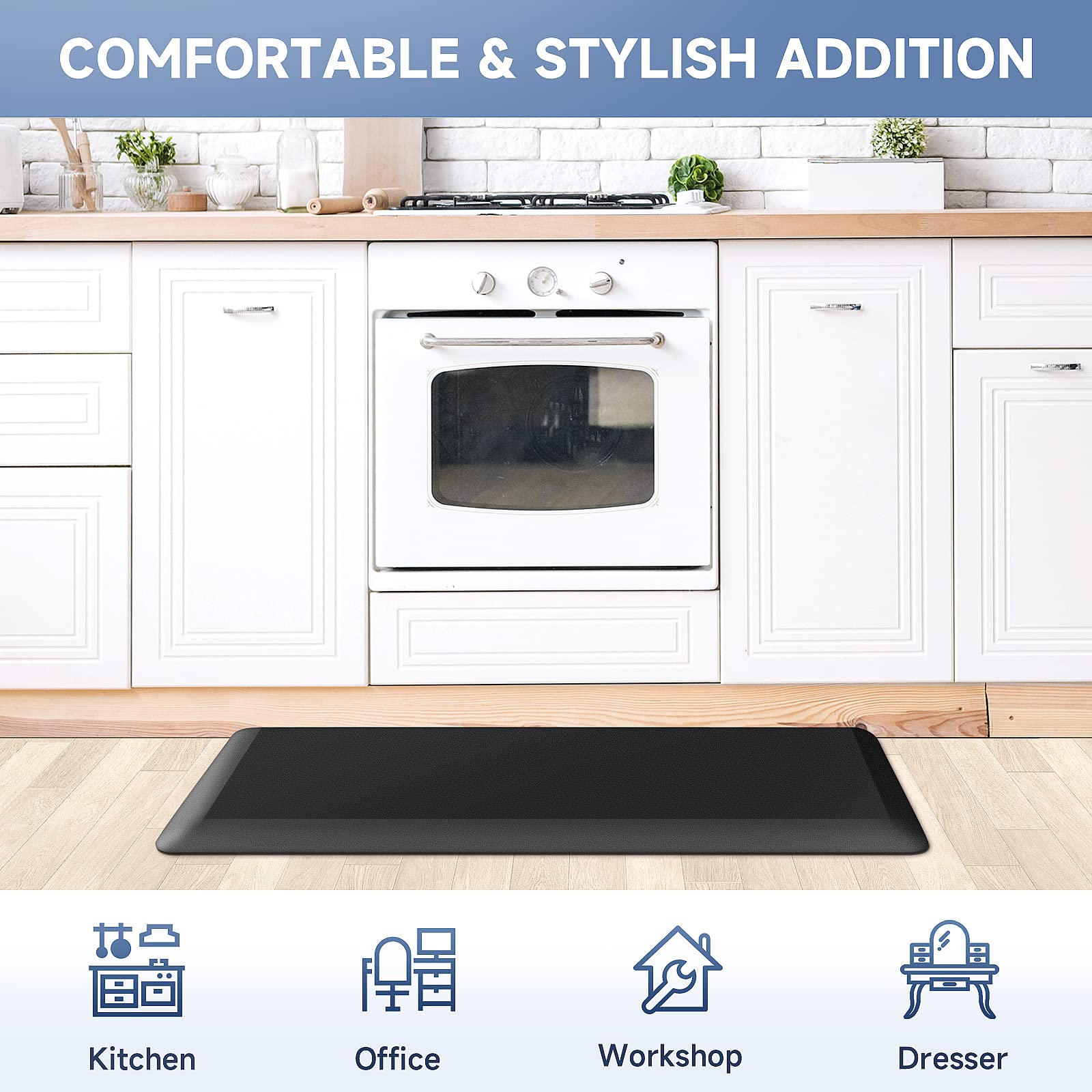 StepRite mat in a workshop area supports feet during projects.