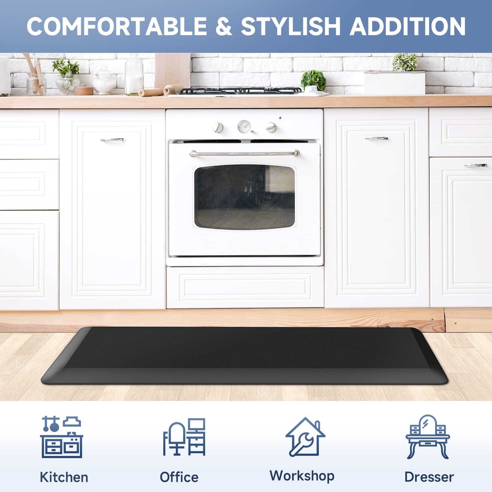 StepRite durable high-traffic mat withstands daily kitchen activity.