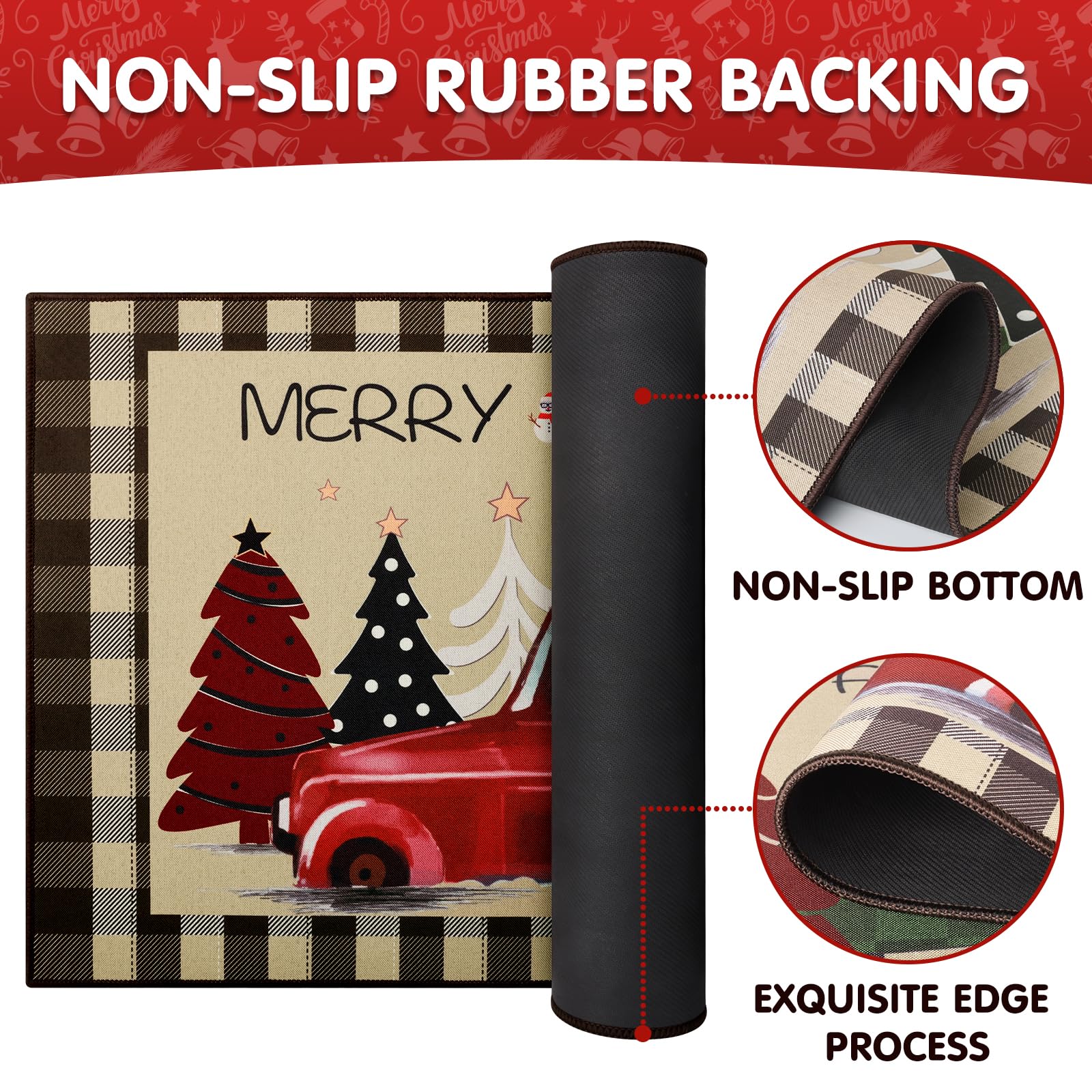 StepRite holiday plaid decor in kitchen setting.