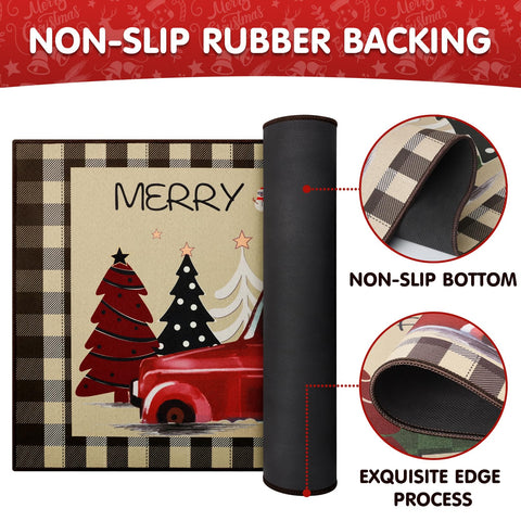 StepRite holiday plaid decor in kitchen setting.