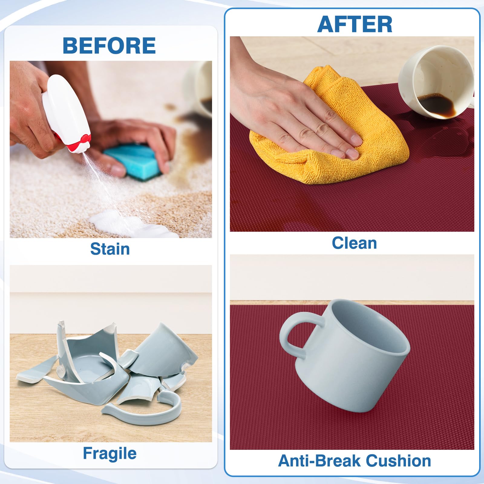 StepRite kitchen mats placed in a real kitchen to protect floors and reduce fatigue