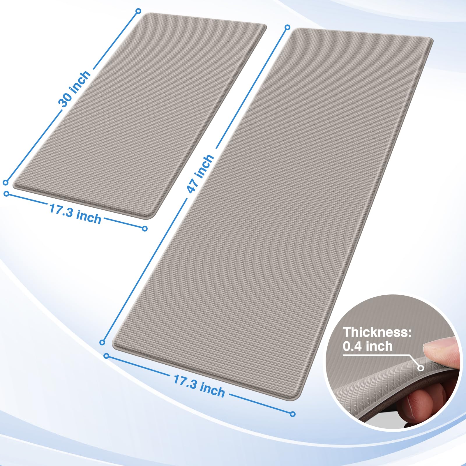 StepRite kitchen mats with non-slip backing on a dry floor for safe placement.