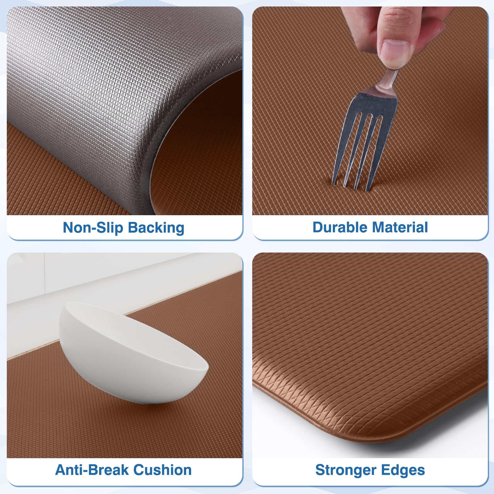 StepRite non-slip back keeps mat secure on smooth floors