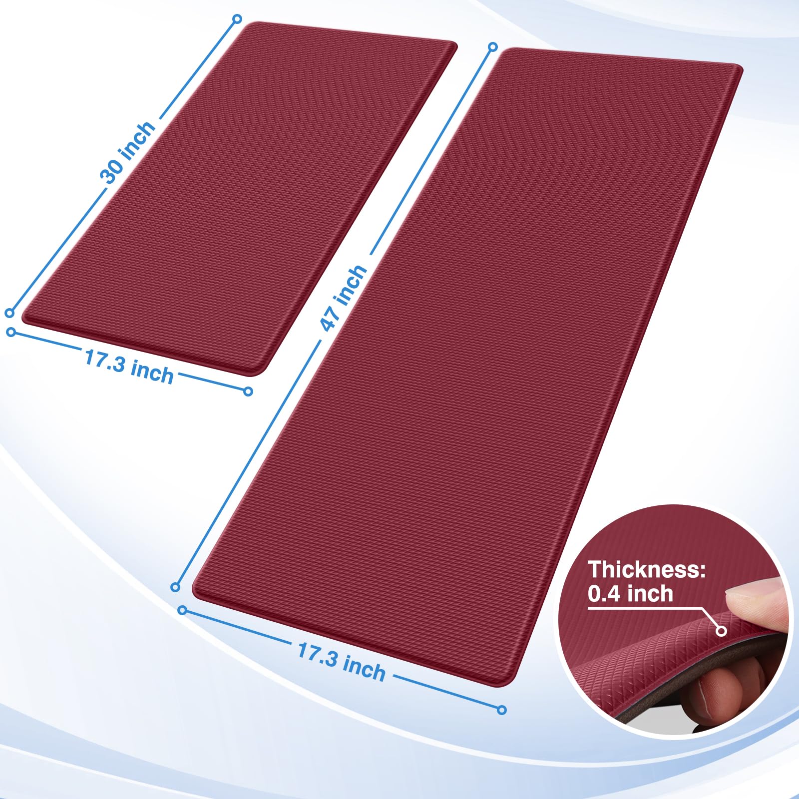 StepRite mats show non-slip backing to stay secure on kitchen floors