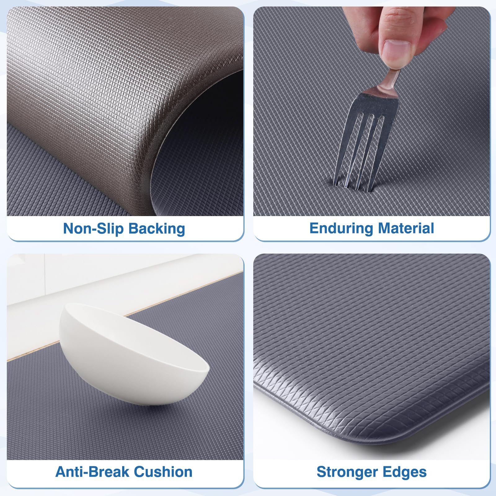 StepRite mat features stain-resistant texture easy to wipe clean after spills