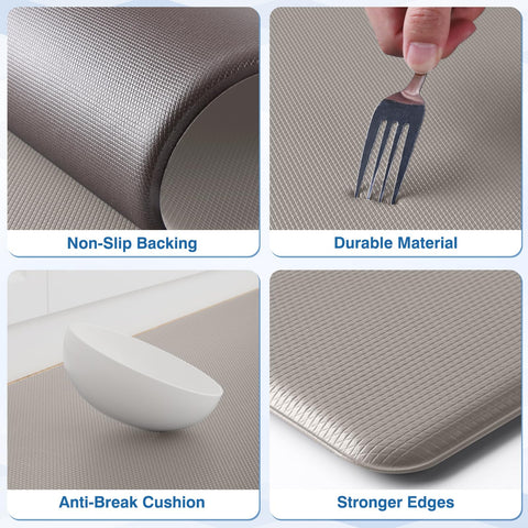 StepRite kitchen mats texture is stain-resistant and easy to wipe clean.
