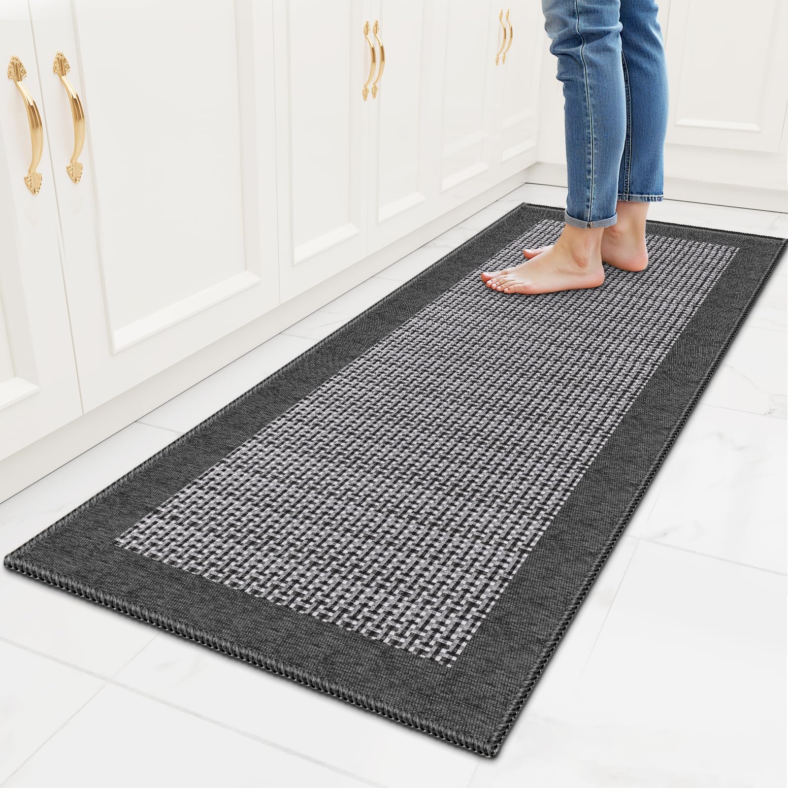 StepRite kitchen rug absorbent chenille for spills and comfort while cooking