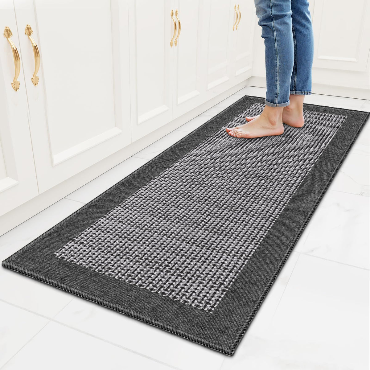 StepRite kitchen rug absorbent chenille for spills and comfort while cooking