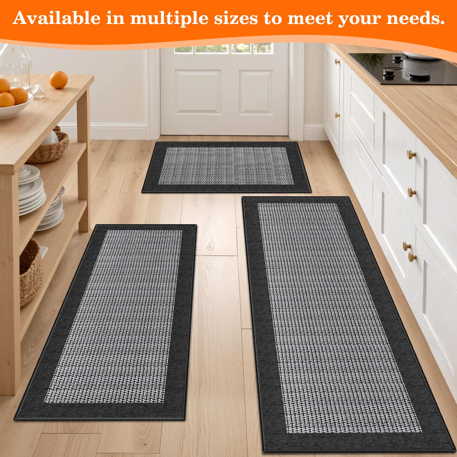 StepRite kitchen rug anti-slip backing protects floors and reduces slips.