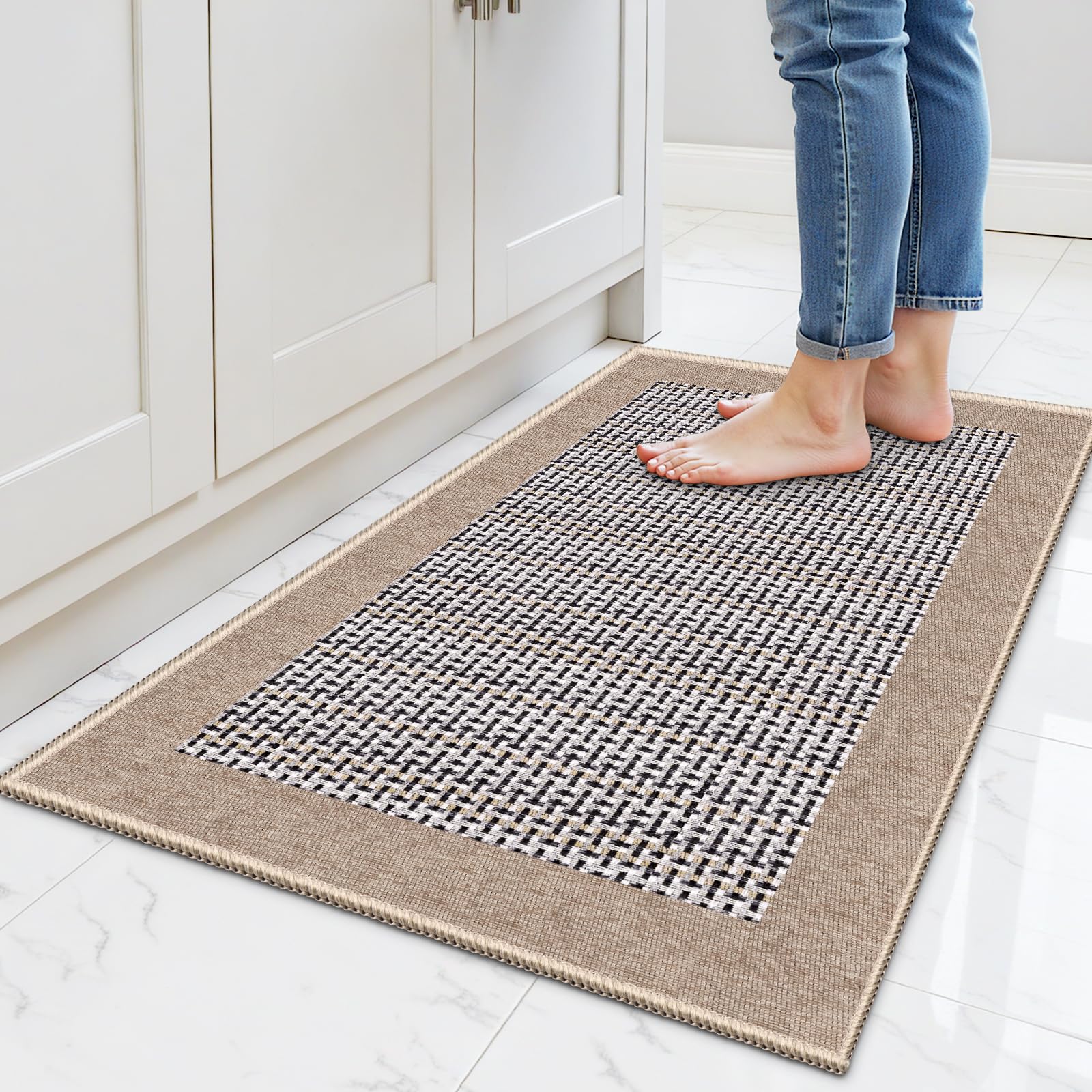StepRite kitchen rug with plush chenille texture for cooking comfort