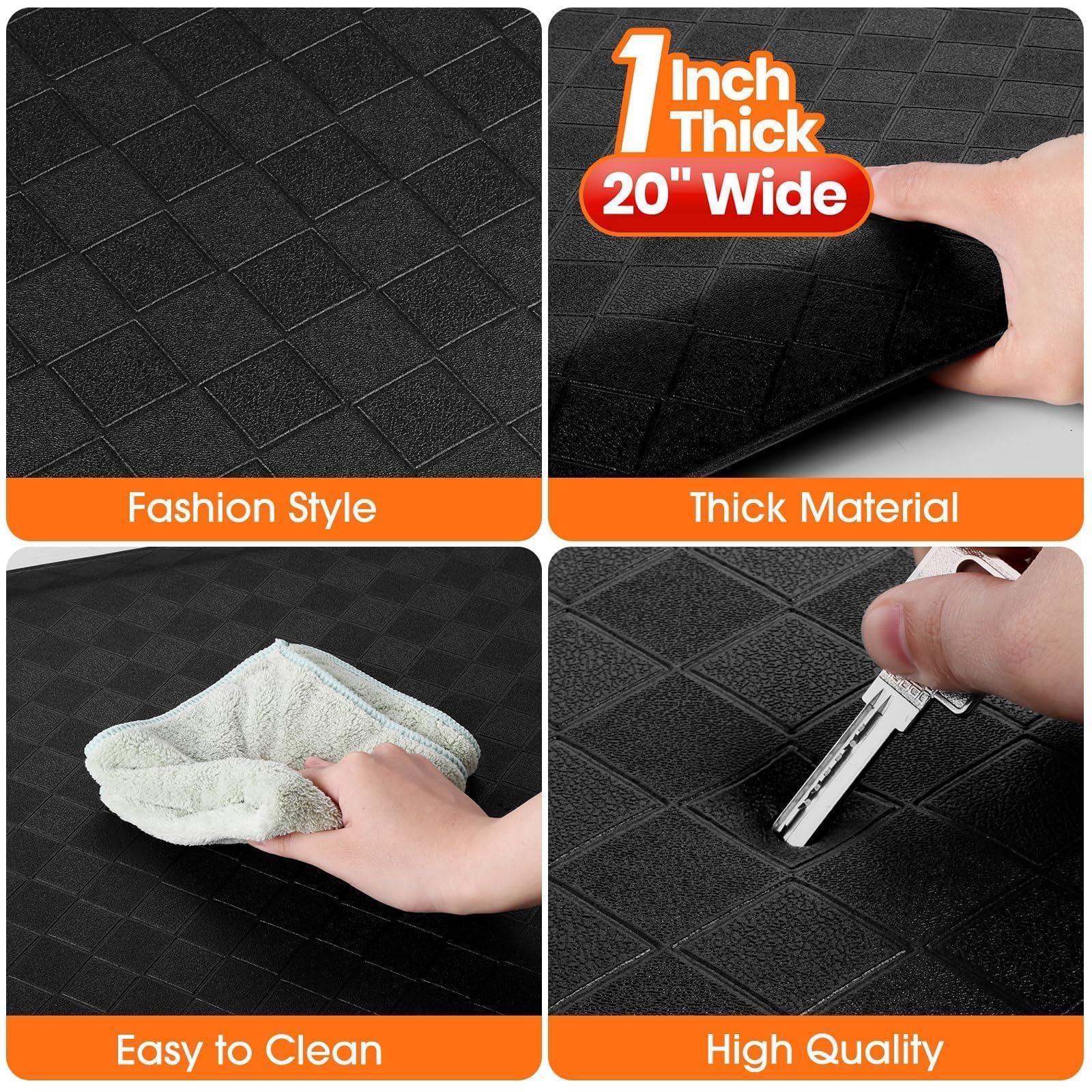 StepRite stain-resistant surface wipes clean with a damp cloth.