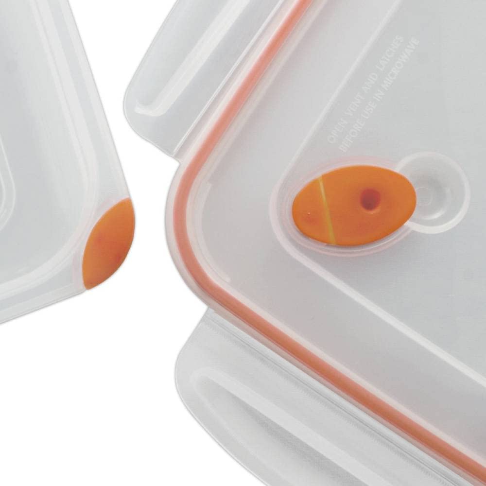 Sterilite 03221106 container with tangerine accents adds bright style to kitchen storage.