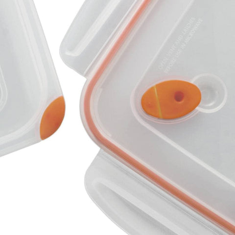 Sterilite 03221106 container with tangerine accents adds bright style to kitchen storage.