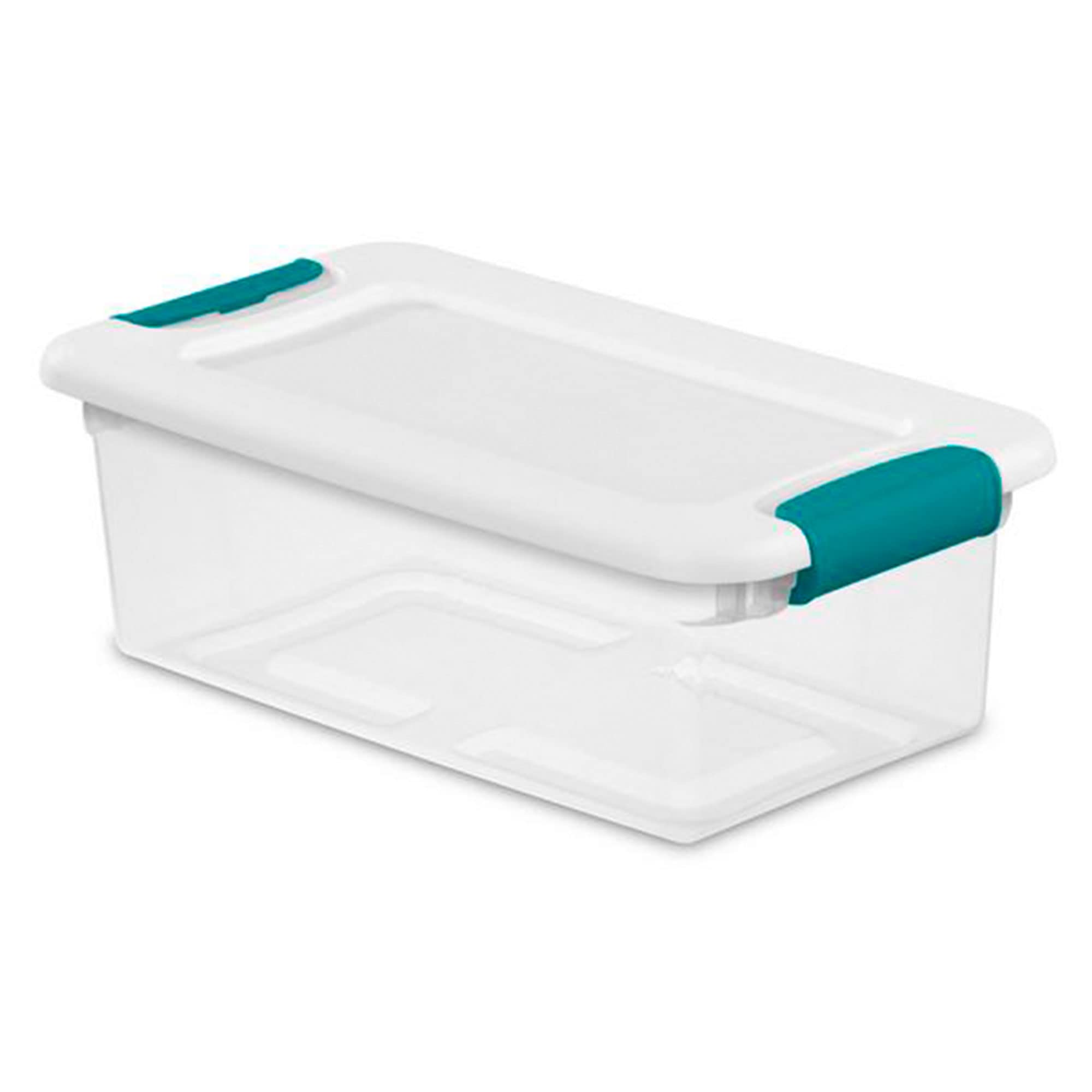 Sterilite 14928012 latch closure keeps contents secure and accessible.