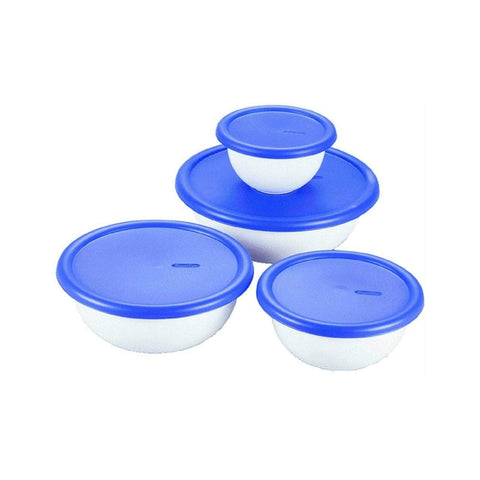 Sterilite 8-piece covered bowl set shown for versatile kitchen storage and meal prep.