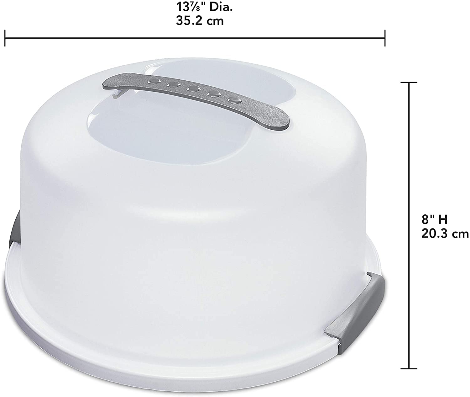 Sterilite cake server lid with handle for easy carrying of desserts
